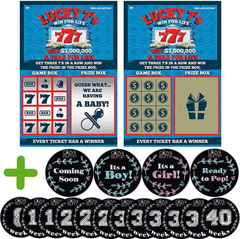 6 Pack Pregnancy Announcement Scratch-Off Tickets